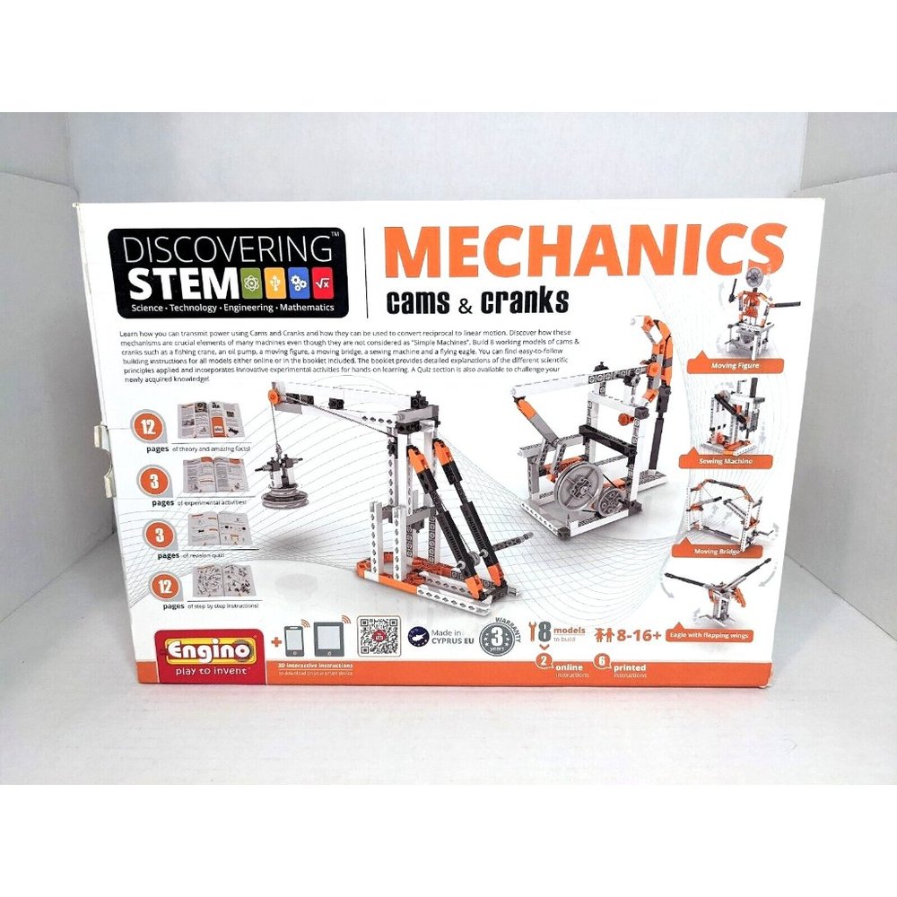 Engino Discovering STEM Mechanics Cams Cranks Construction Kit Building Toy New